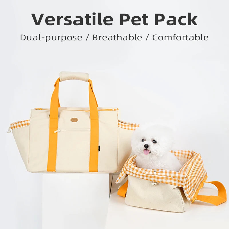 Portable Dog & Cat Carrier, Breathable Travel Tote with Foldable Nest by Snagg A Pet Handbag