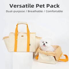 Portable Dog & Cat Carrier, Breathable Travel Tote with Foldable Nest by Snagg A Pet Handbag