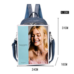 Soft PU Leather Multifunctional School Backpack