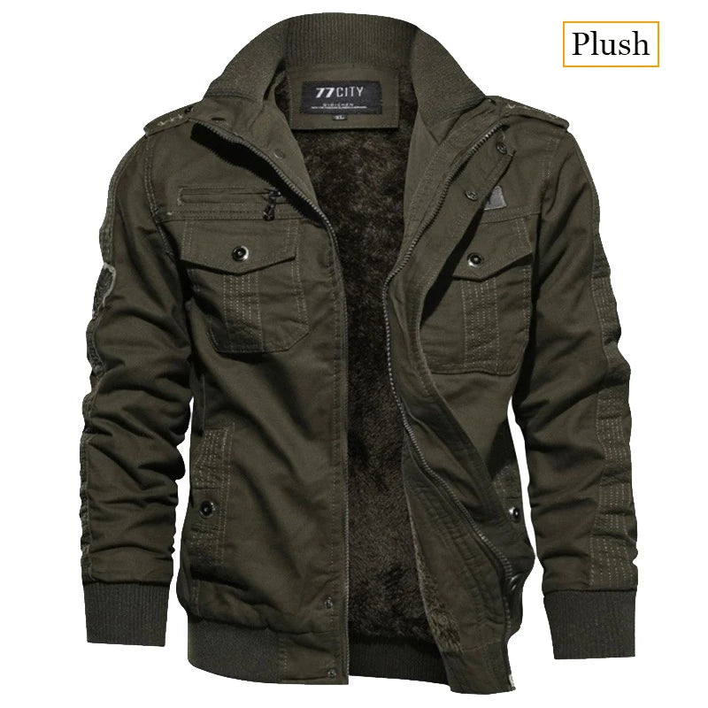Men’s Tactical Jacket – Fleece-Lined, Windproof & Multi-Pocket Design by Snagg A Jacket