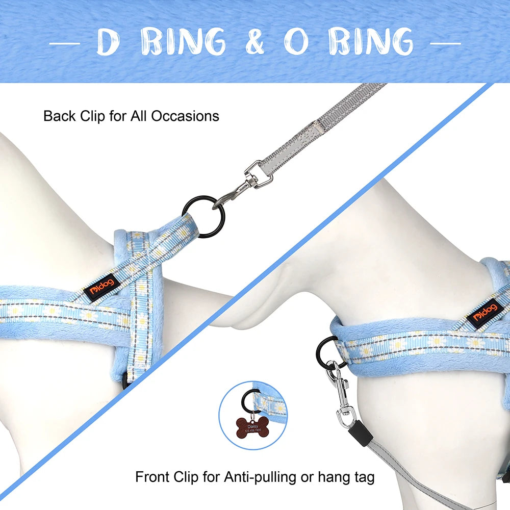 Floral Dog Harness – No Pull, Reflective & Warm by Snagg A Harness