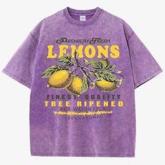 Premium Fresh Lemons Fruit Print Womans Streetwear T-Shirt