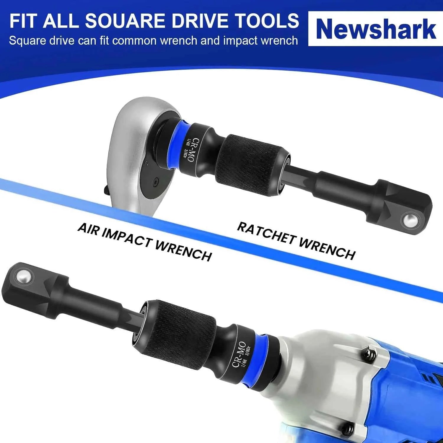 1/4 Hex Converter tools set, Quick Release Impact Bit Holders, 1/2 3/8 1/4-INCH Drive Female to 1/4-Inch Hex Adapter