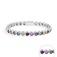 Heart-Shape Sapphire & Zircon Bracelet by Snagg A Bracelet