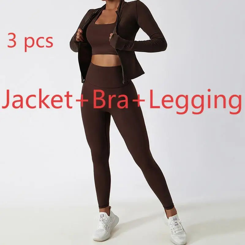 Women's 2/3-Piece Soft Breathable Yoga Set | High Waist Fitness Gym Suit Tracksuit Workout Clothes