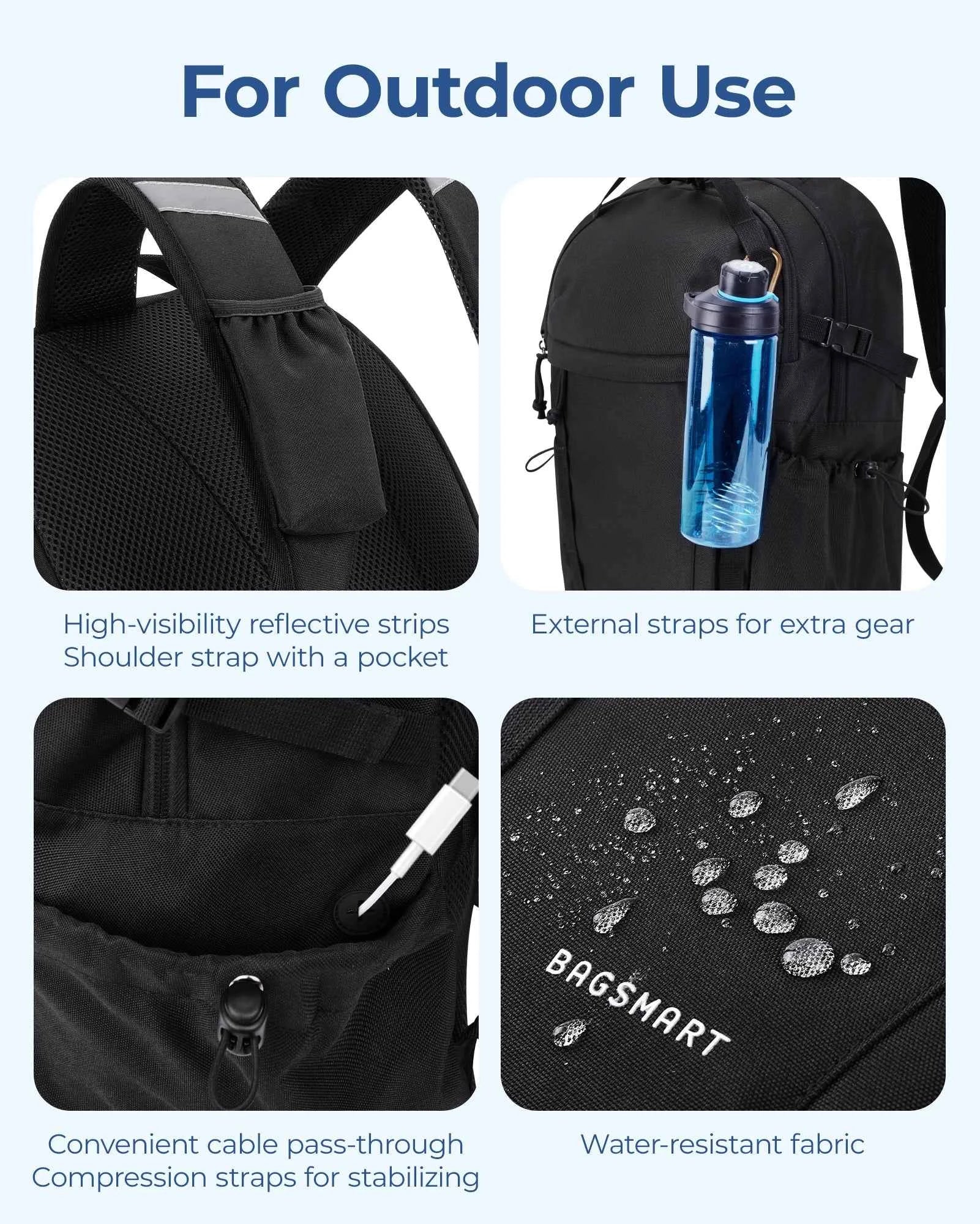 Casual Travel & College Backpack 15.6" – Lightweight Waterproof Weekender Sport Bookbag for Men & Women (20–35L)