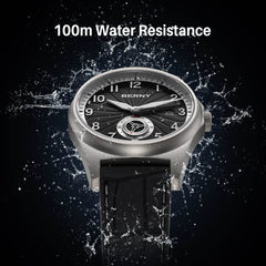 BERNY Titanium Automatic Watch – Fluororubber Strap | Seagull ST1731 | 10ATM Waterproof - SnaggIt