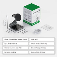 3 in 1 Wireless Charger Station for Samsung Phone, Watch & Earbuds by Snagg A Charging Station