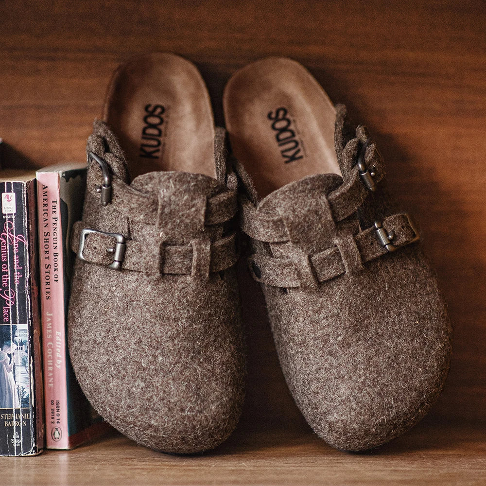 Vintage Wool Felt Mules – Men’s Autumn/Winter Slip-On Slippers by Snagg A Slipper