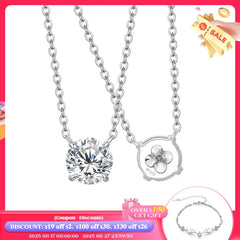 1 Carat Round Brilliant Moissanite Pendant Necklace