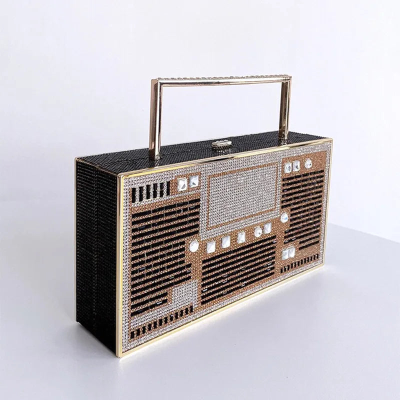 Luxury Designer Diamond Radio Clutch