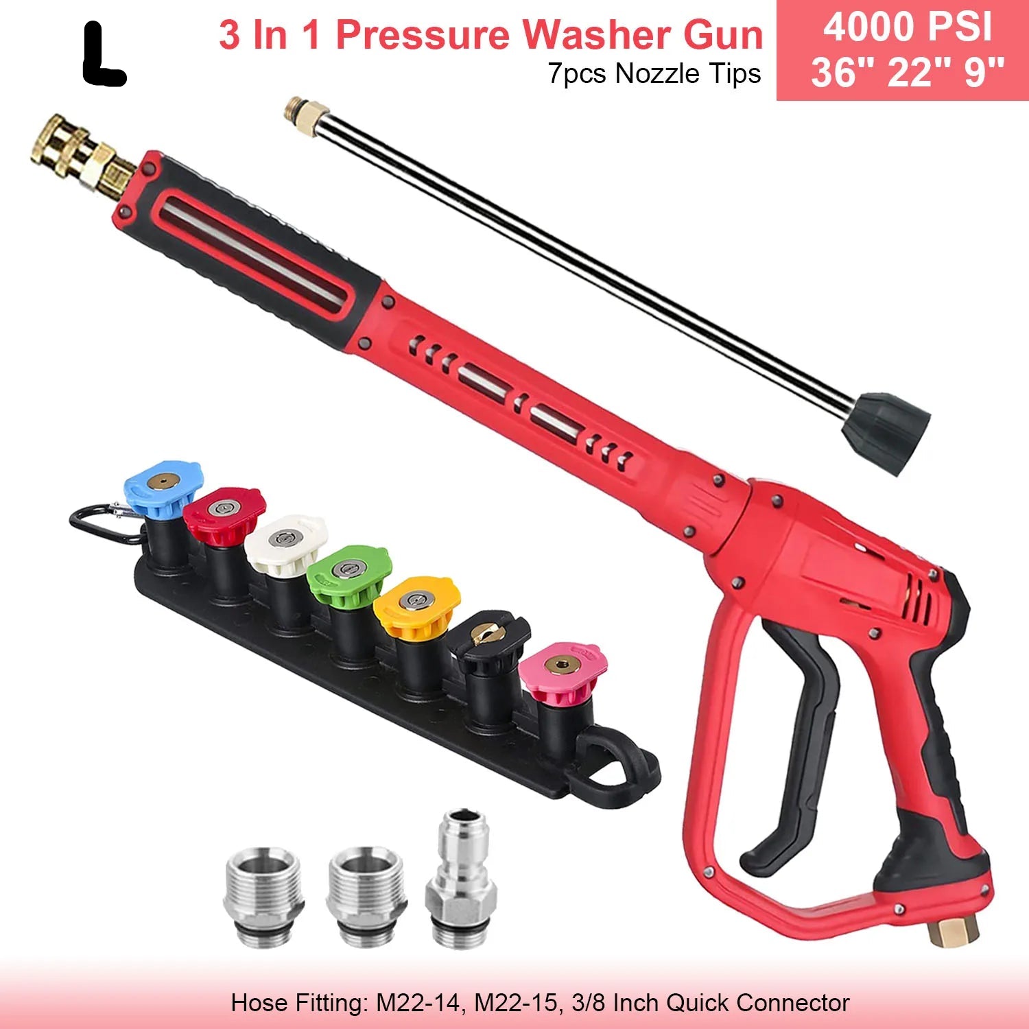 4000 PSI Spray Gun with Nozzles & Foam Lance Kit by Snagg A Foam Cannon