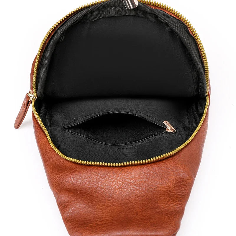 PU Leather Sling Crossbody Chest Bag