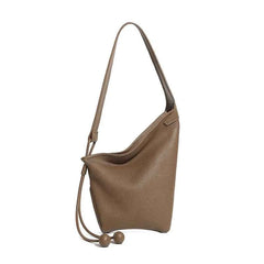 Genuine Leather Women's Shoulder Tote – Luxury Shopping Bag with Slit Pocket for All Seasons