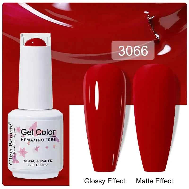 Professional 15ml HEMA & TPO Free Gel Polish – High-Performance Red & Multi Tone Semi Permanent Varnish