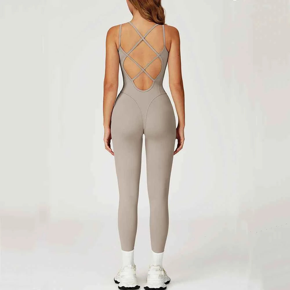 Women's Sports Jumpsuit Gym Set | Training Yoga Suit Fitness Romper Stretch Workout Bodysuit
