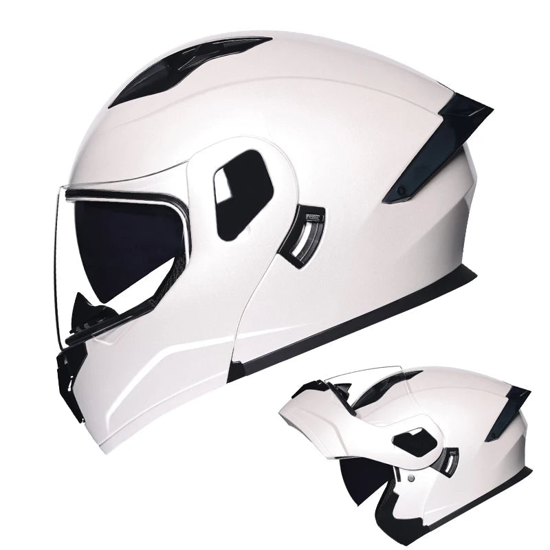 Dual Lens Flip-Up Full Face Motorcycle Helmet by Snagg A Motorcycle Helmet