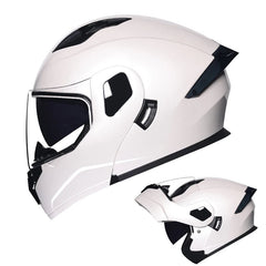 Dual Lens Flip-Up Full Face Motorcycle Helmet by Snagg A Motorcycle Helmet