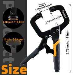 6 Inch Pocket Hole Jig Clamp – Heavy Duty Face Clamp with Swivel Pads