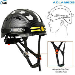 Construction safety helmet with headlamp and reflective stickers – image 4