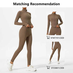 Women's 2-Piece Ultra-Soft Long Sleeve Gym Set | Quick-Dry Yoga Leggings Suit Sports Jacket