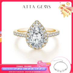 2ct Pear Cut Moissanite Ring