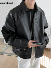 Short Black PU Leather Jacket by Snagg A Jacket