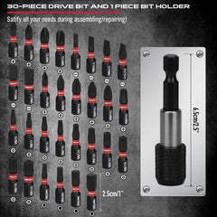 64 Pcs 1/4" Drive Impact Socket & Power Bit Set – Metric Deep & Shallow Sockets with Ratchet and Accessories