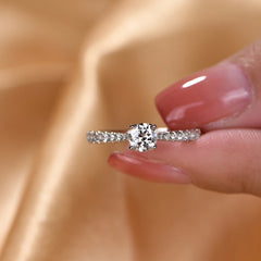 0.5ct D Color Round Moissanite Ring