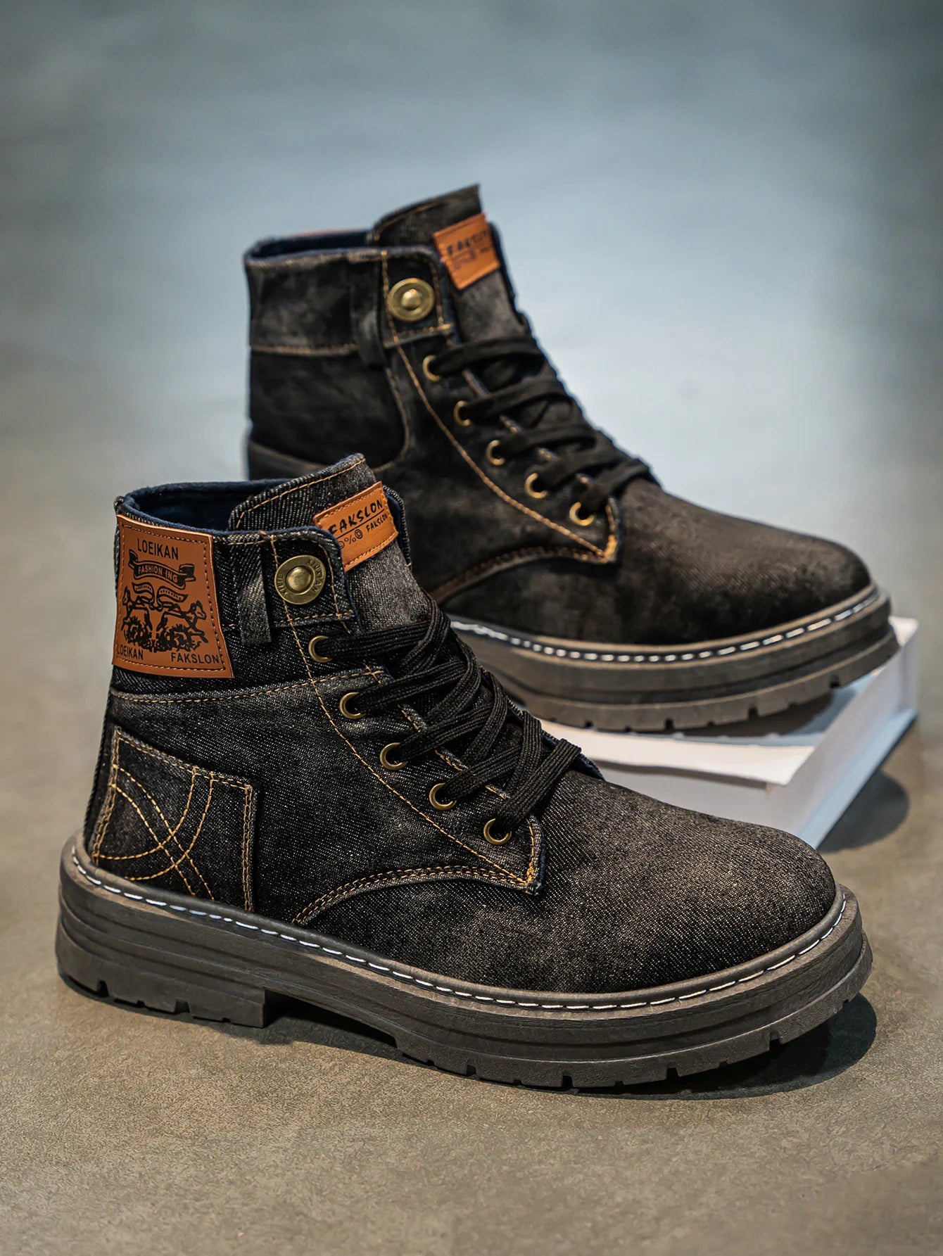Men’s High-Top Denim Boots by Snagg A Shoes