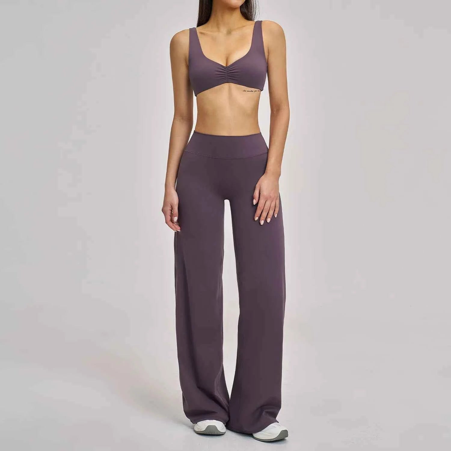 Women's 2/3-Piece Long Sleeve Workout Set | Gym Tracksuit Leggings Sports Bra Athletic Activewear