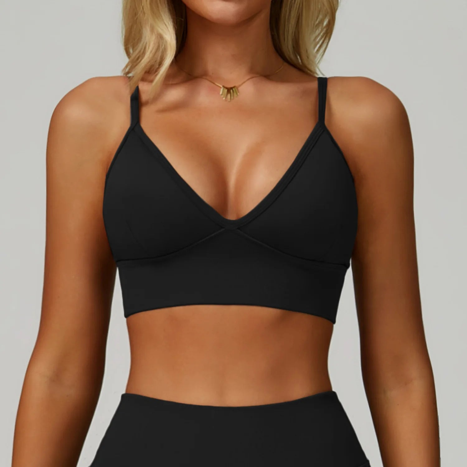 Women's Shockproof Sports Bra | Breathable Push-Up Adjustable Strap Yoga Gym Workout Crop Top
