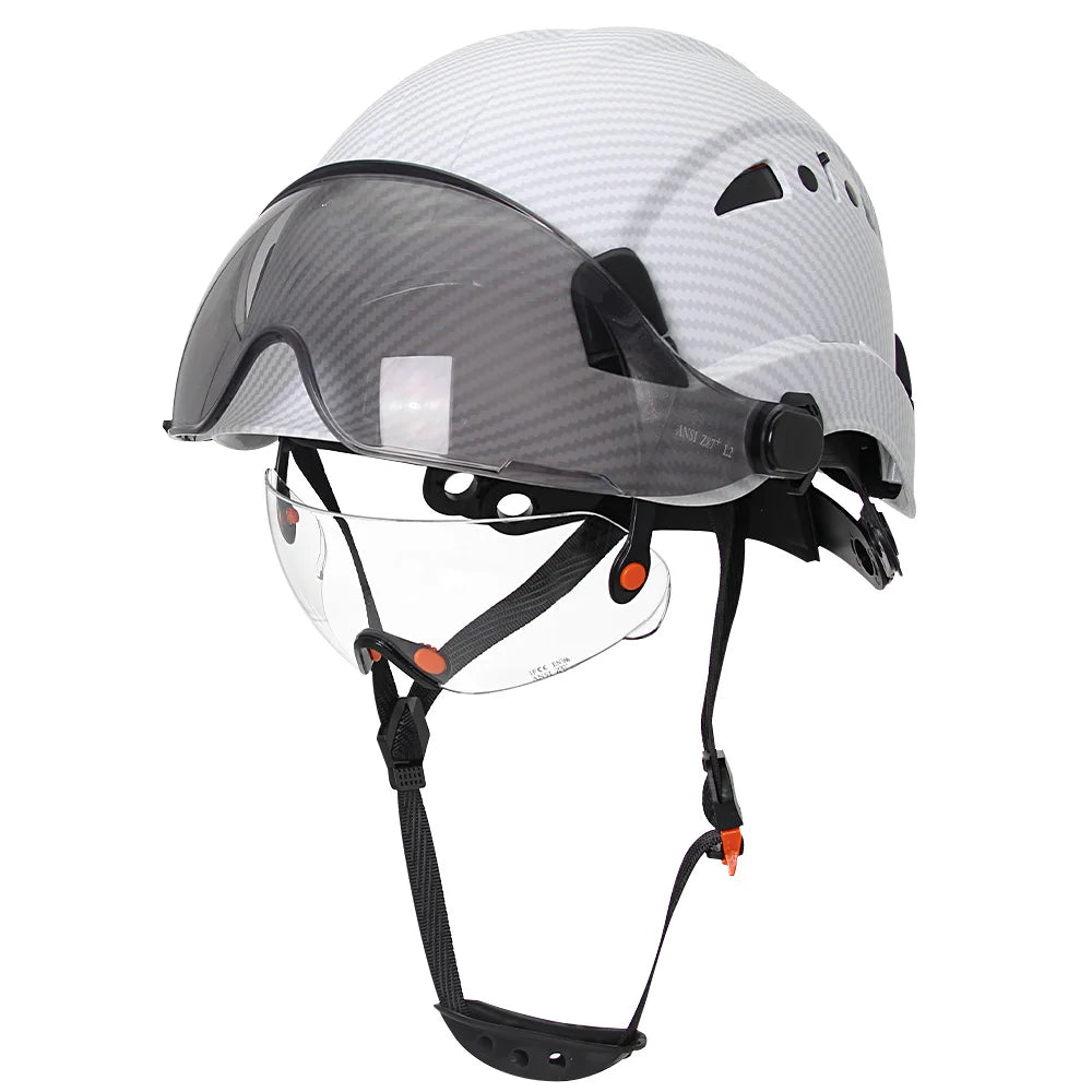 Vented construction safety helmet with built-in visor – image 44