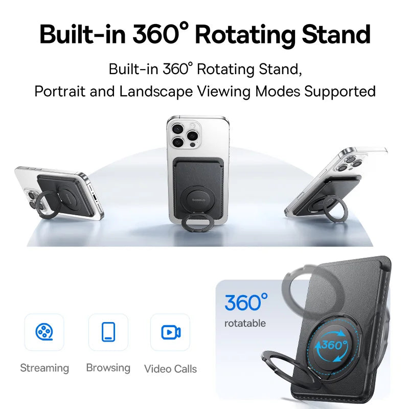 MagSafe Compatible Magnetic Wallet Stand Case by Snagg A MagSafe Wallet