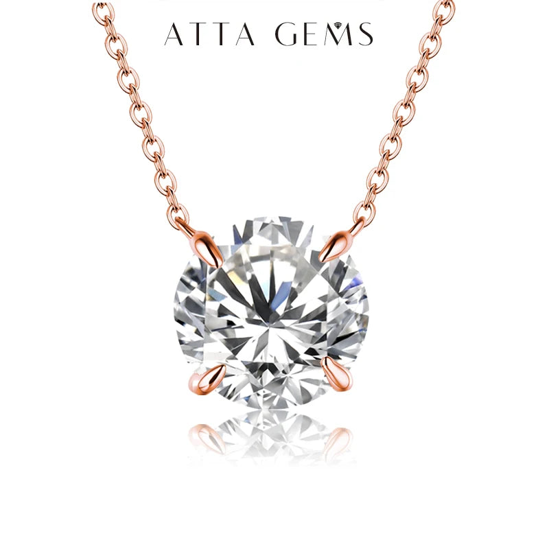 1 Carat Round Brilliant Moissanite Pendant Necklace