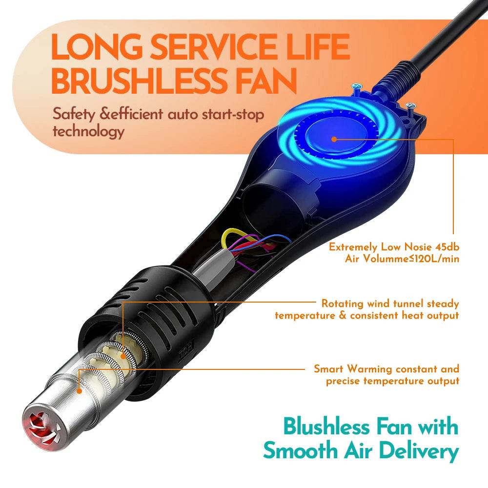 938BD-III 2-in-1 T12 Digital Soldering Station with Hot Air Gun - SnaggIt