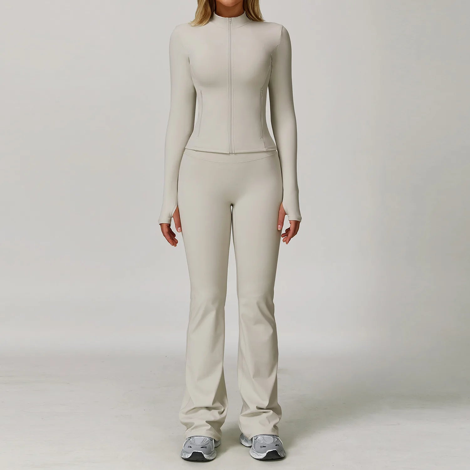 Women's 2/3-Piece Long Sleeve Yoga Suit | Sports Bra Running Workout Gym Tracksuit Athletic Wear