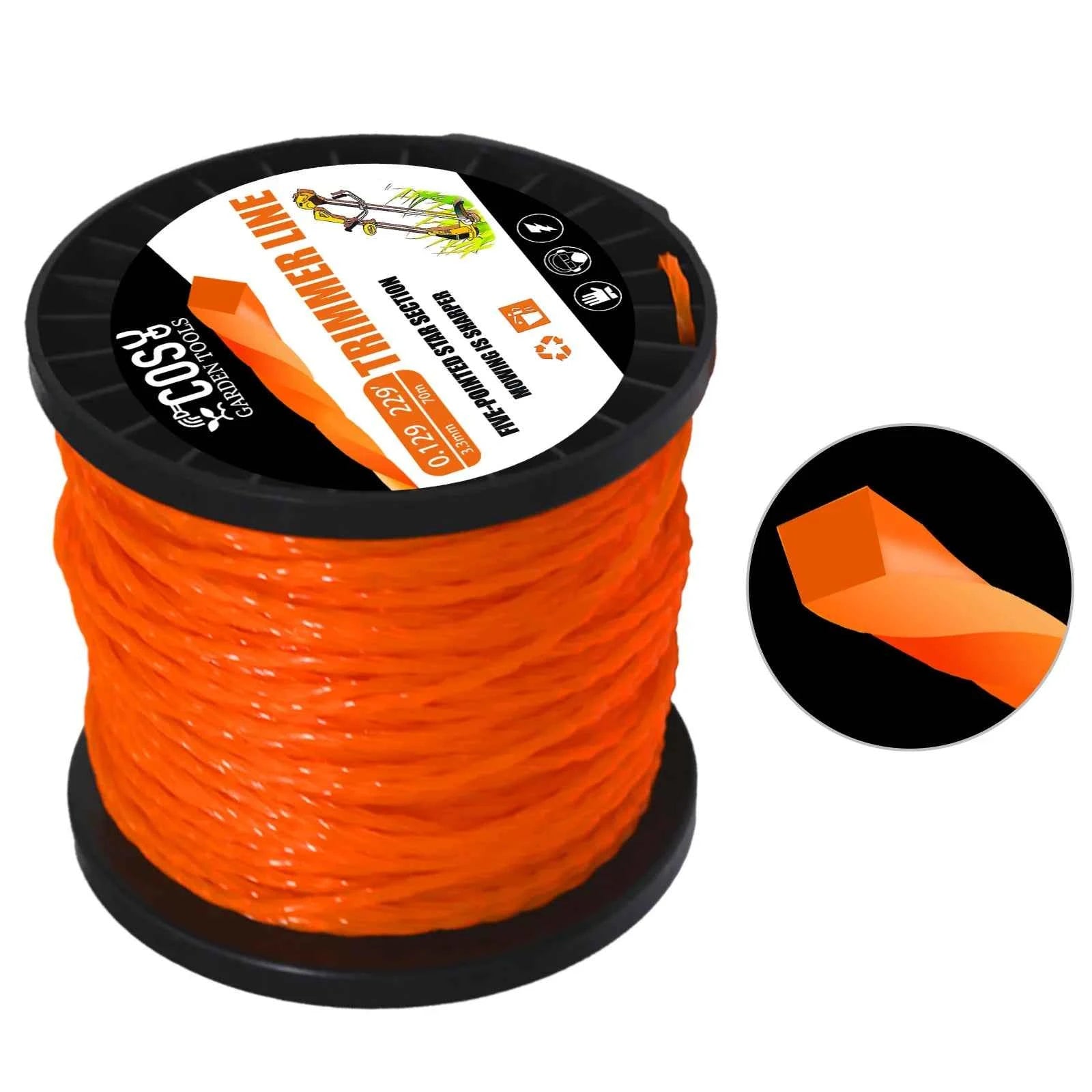 Spiral Strimmer Line 2.0–4.0mm | Graphite-Filled Nylon String Trimmer Cord for Lawn Mower Grass Cutter