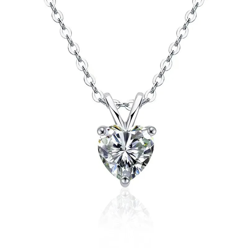 2ct Green Moissanite Heart Necklace