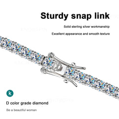 D Color VVS1 Moissanite Tennis Bracelet — 3mm / 4mm Stones - Bracelets