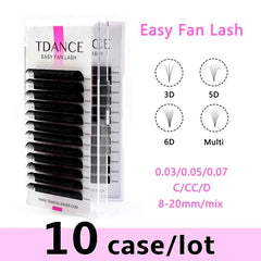 Professional 10 Piece Self-Fanning Eyelash Set – Rapid Blooming Extension Kit