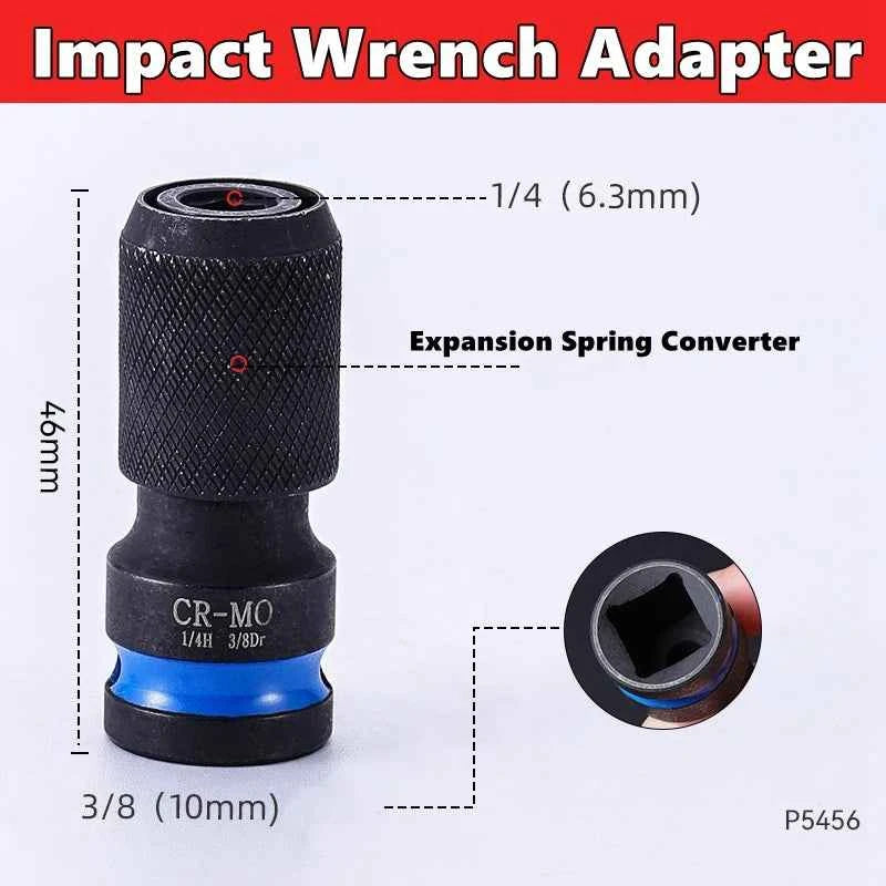 Hex Socket Wrench Adapter for Screwdriver Bit Square Drive to 1/4-Inch Quick Release