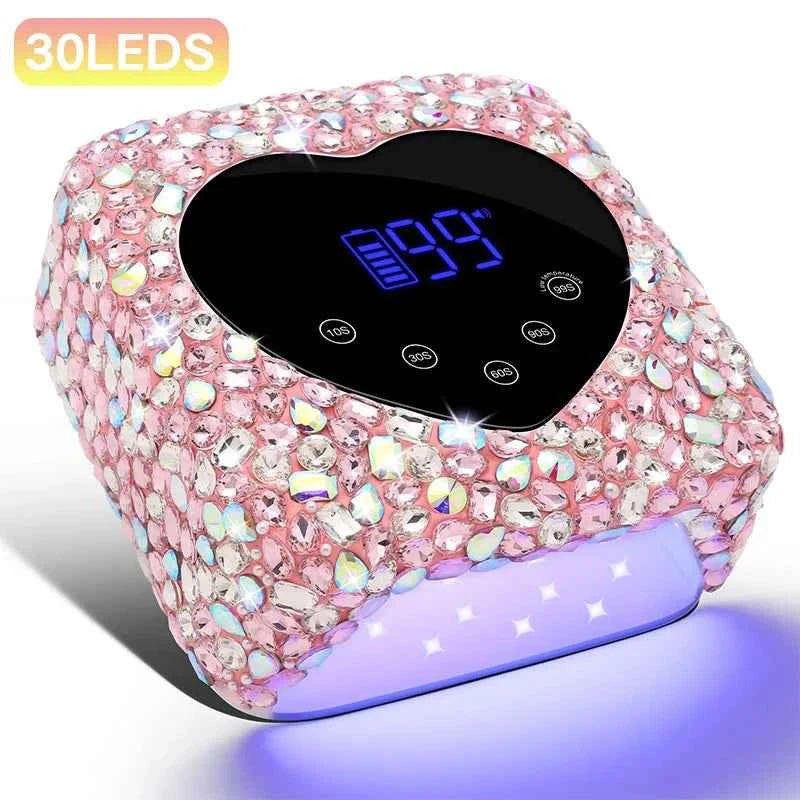 72W Professional Cordless UV/LED Nail Station – High Capacity Rechargeable Dryer with Smart HD Display