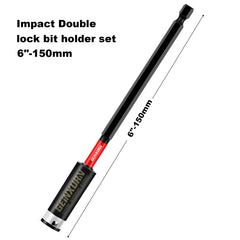 Impact Double Lock Magnetic Bit Holder Set – Universal 1/4" Extension Socket for Power & Manual Screwdrivers