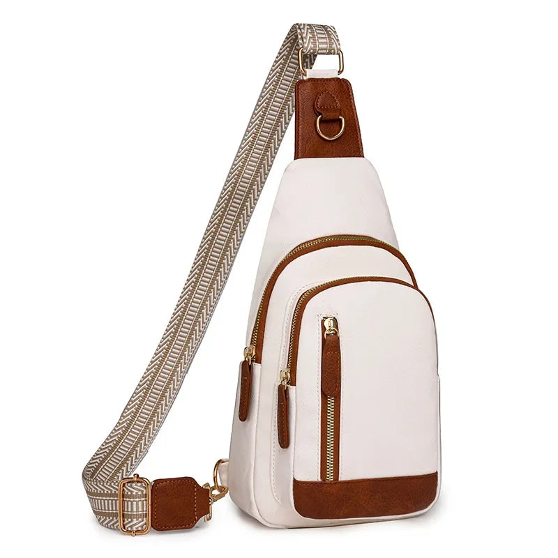 PU Leather Sling Crossbody Chest Bag