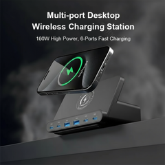 160W USB Wireless Charging Station