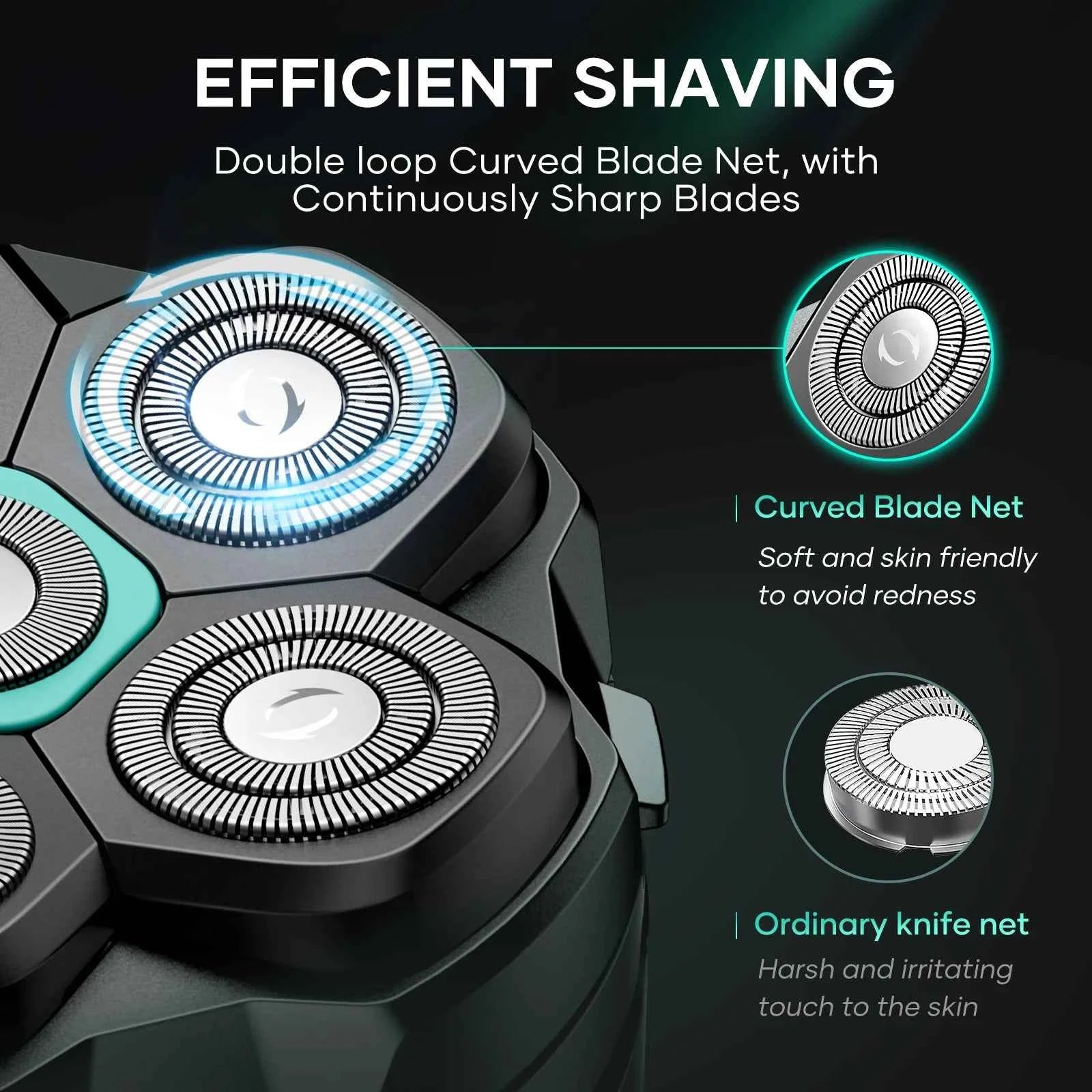 6D Magnetic Floating Head Shaver – Professional IPX6 Waterproof Bald Head & Beard Shaving System