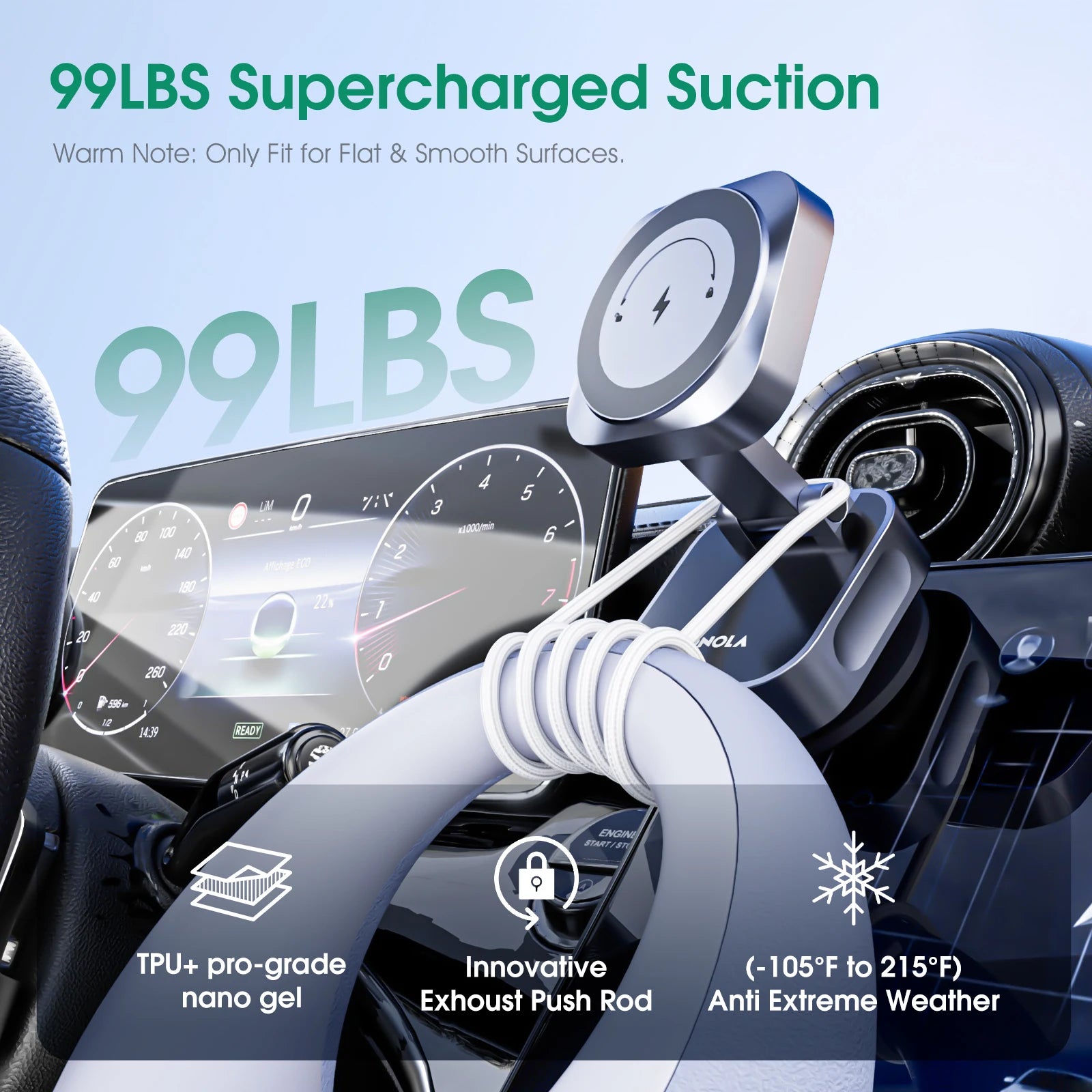 Car Suction Cup Wireless Charger 25W | Magnetic MagSafe Fast Charger for iPhone 12–17 Samsung