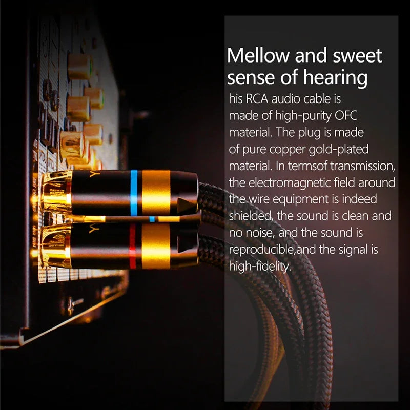 HiFi RCA Audio Cable – Premium 2RCA to 2RCA Interconnect Cable for Amplifiers, DACs, TVs & DVD Players by Snagg A Interconnect Cable