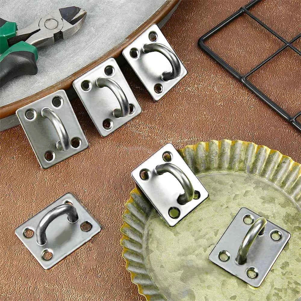 304 Stainless Steel Heavy-Duty Ceiling Hook | U-Shaped Square Gasket Hook for Yoga Hammock Bracket